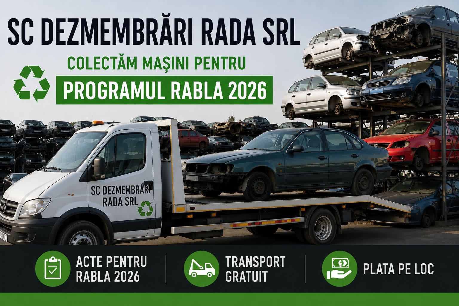 SC Dezmembrări Rada SRL – colectăm mașini pentru Programul Rabla 2026